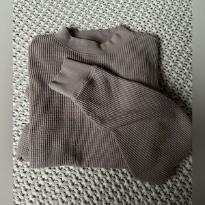 Mock neck Waffle Tee